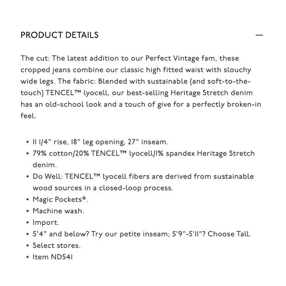 Madewell The Perfect Vintage Wide-Leg Crop Jean in Montclare Wash TENCEL Edition - Picture 5 of 5